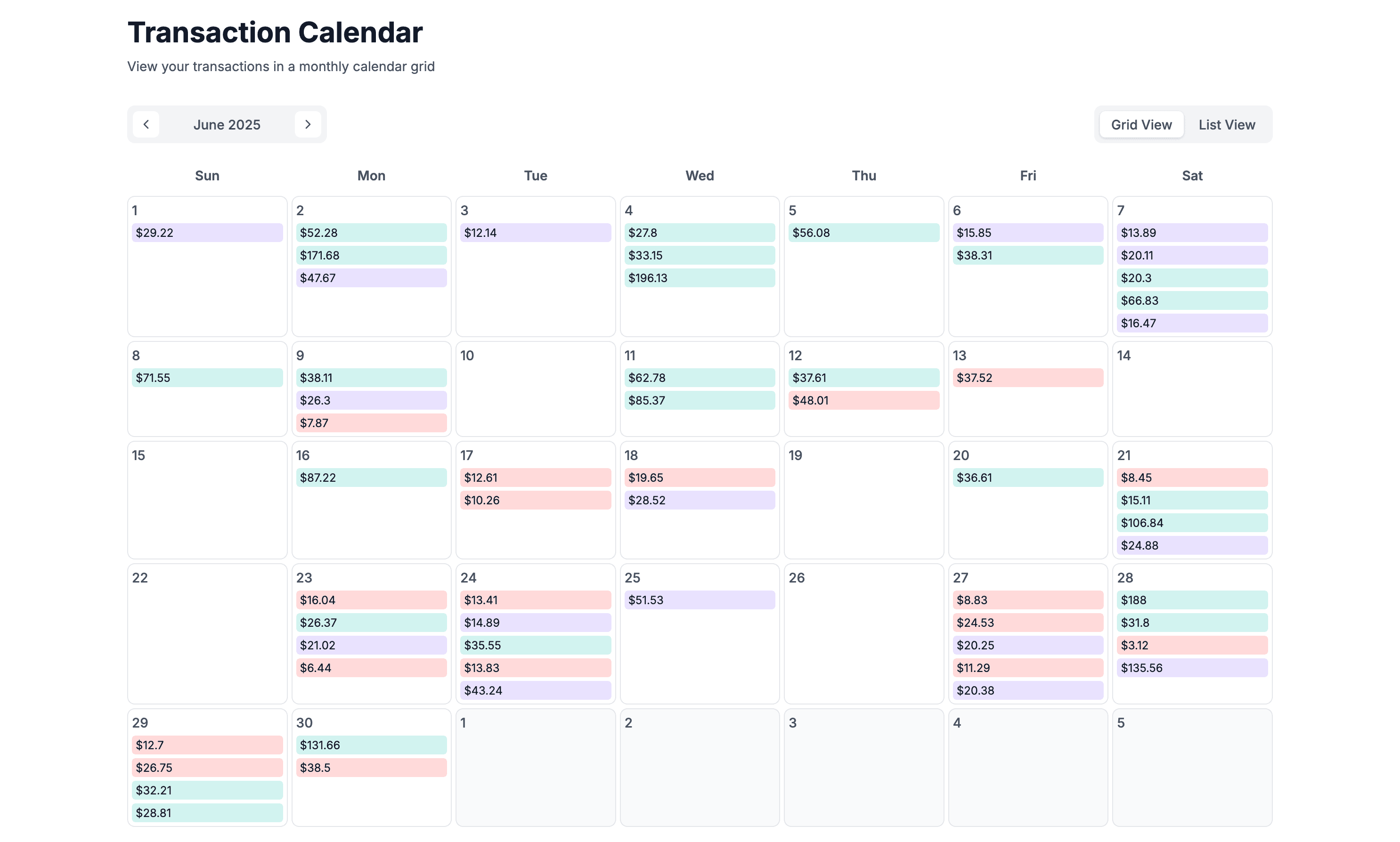 Pro Calendar interface preview